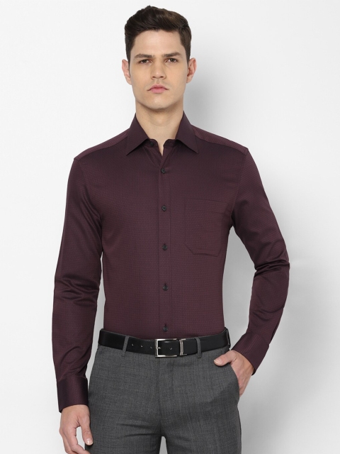 

Louis Philippe Men Purple Micro Checks Pure Cotton Formal Shirt