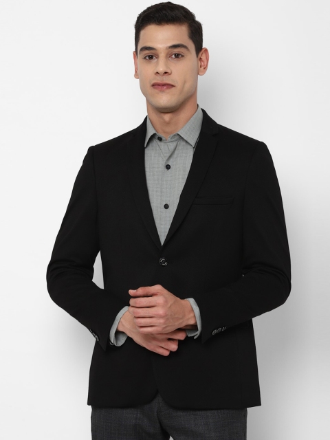 

Allen Solly Men Black Solid Slim- Fit Single Breasted Blazer