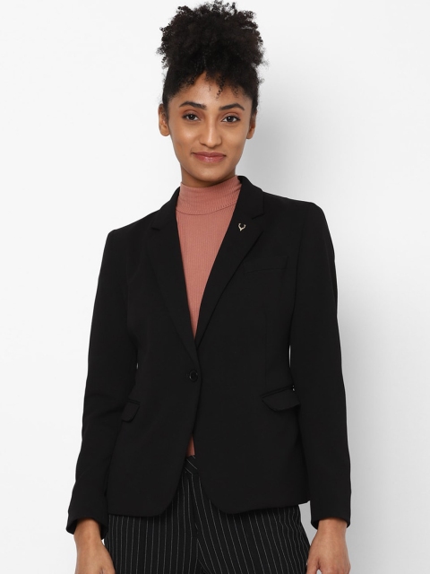 

Allen Solly Women Black Solid Single Breasted Blazer