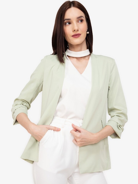 

ZALORA WORK Women Green Formal Open Front Blazers