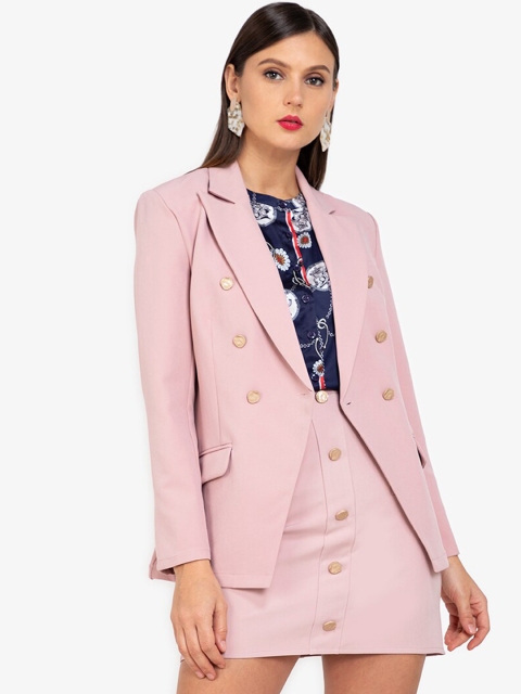 

ZALORA WORK Women Pink Formal Single-Breasted Blazer