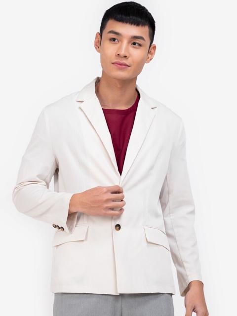 

ZALORA BASICS Men Beige Single-Breasted Blazer