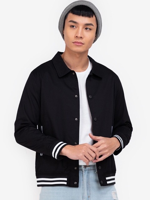 

ZALORA BASICS Men Black Windcheater Bomber Jacket