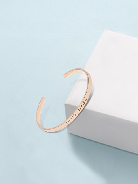 

LYKKEIN Women Gold-Plated Letter Decor Cuff Bracelet