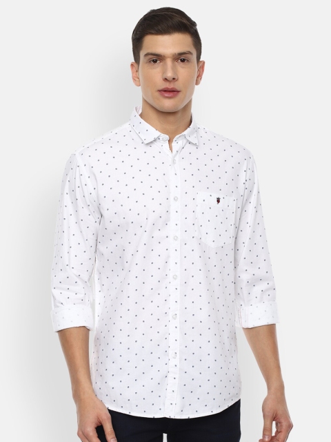 

Louis Philippe Jeans Men White Slim Fit Printed Pure Cotton Casual Shirt