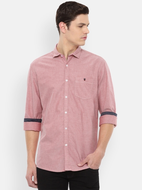 

Louis Philippe Jeans Men Pink Slim Fit Checked Pure Cotton Casual Shirt
