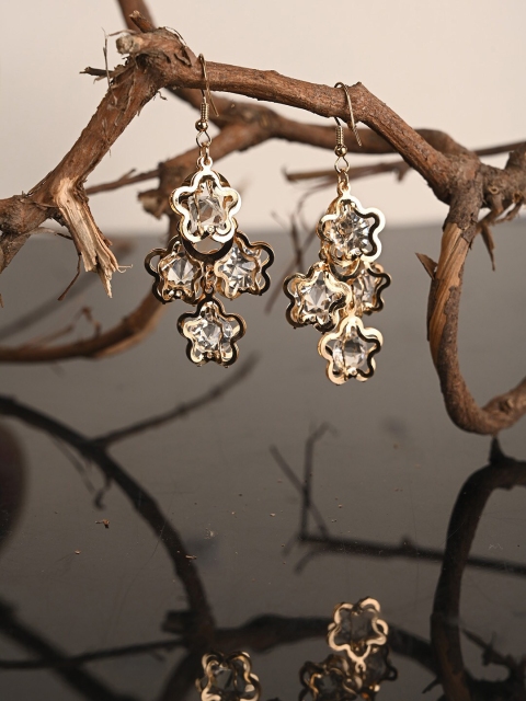 

BuckleUp Gold-Toned Contemporary Drop Earrings
