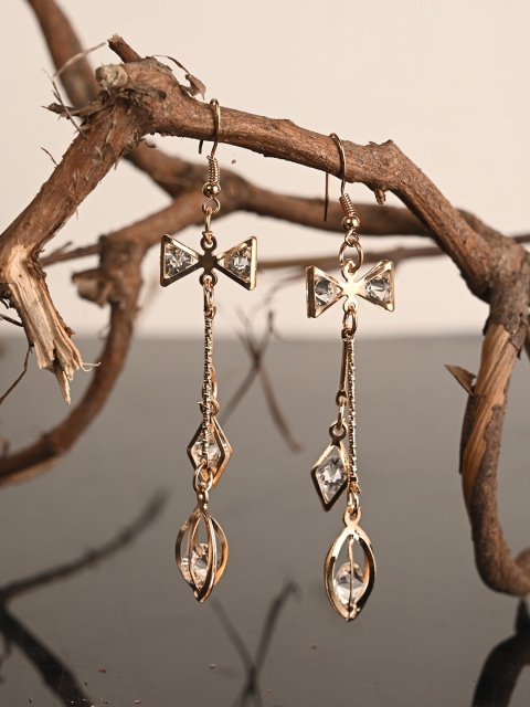 

BuckleUp Gold-Toned Contemporary Drop Earrings