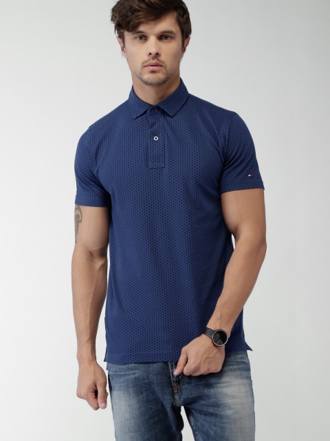 

Tommy Hilfiger Blue Printed Slim Fit Polo T-Shirt