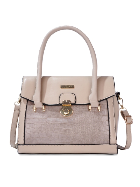 

Luvoksi Women Beige Textured Structured Satchel Bag