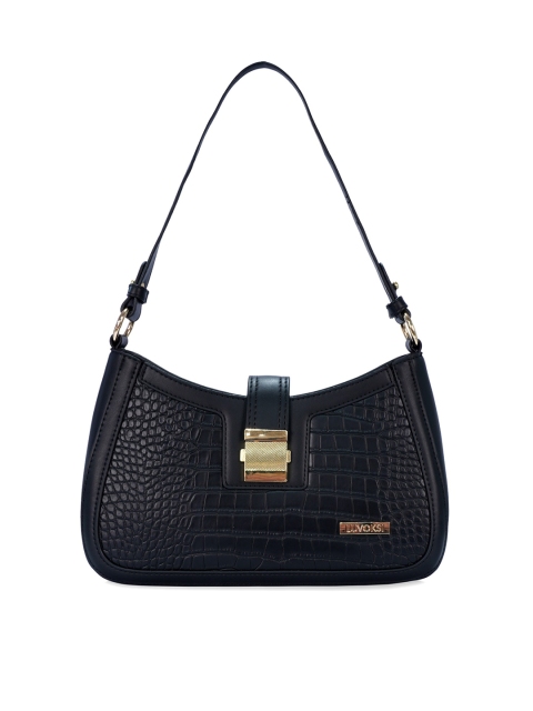 

Luvoksi Women Black Textured Shoulder Bag
