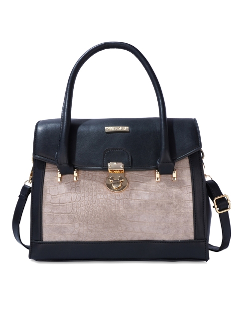 

Luvoksi Beige Colourblocked PU Structured Satchel