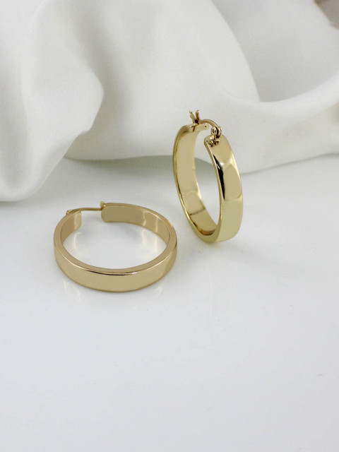 

Runway Ritual Gold-Plated Contemporary Hoop Earrings