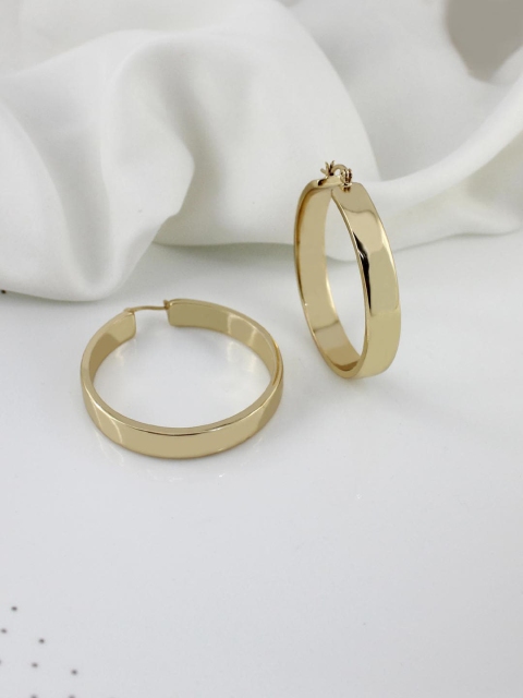 

Runway Ritual Gold Plated Contemporary Hoop Earrings