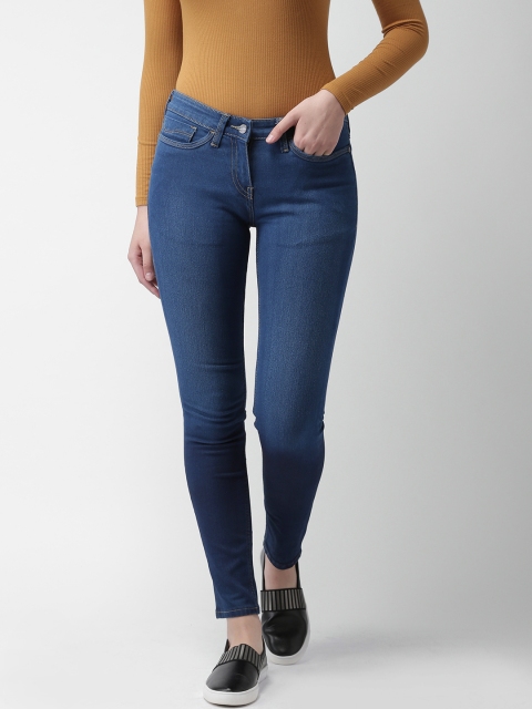 

Mast & Harbour Women Blue Skinny Fit Ombre Dyed Stretchable Jeans