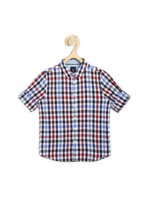 

Allen Solly Junior Boys Multicoloured Slim Fit Checked Cotton Casual Shirt, Multi