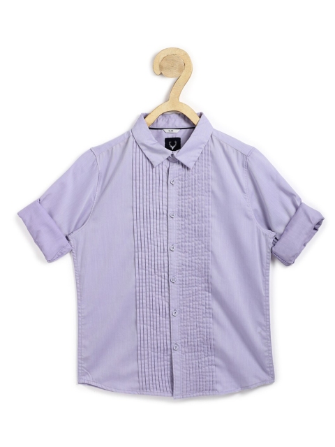 

Allen Solly Junior Boys Purple Self Design Slim Fit Cotton Casual Shirt