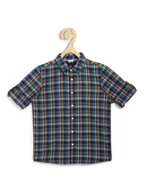 

Allen Solly Junior Boys Multicoloured Slim Fit Checked Pure Cotton Casual Shirt, Multi