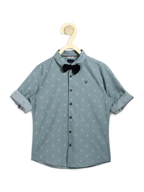 

Allen Solly Junior Boys Green Slim Fit Printed Casual Shirt