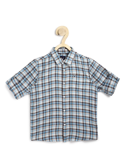 

Allen Solly Junior Boys Blue Slim Fit Checked Cotton Casual Shirt