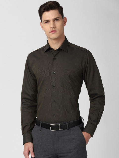 

Van Heusen Men Grey & Olive Green Slim Fit Pure Cotton Formal Shirt