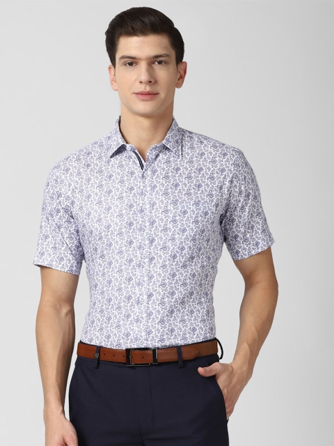 

Van Heusen Men Blue Printed Regular Fit Pure Cotton Formal Shirt