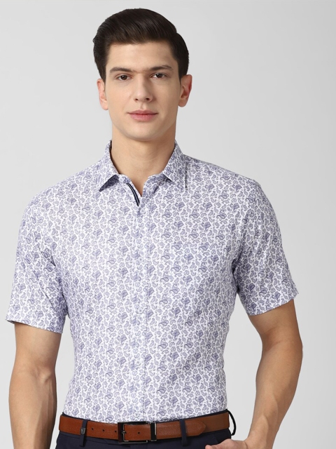 

Van Heusen Men Blue Printed Cotton Formal Shirt