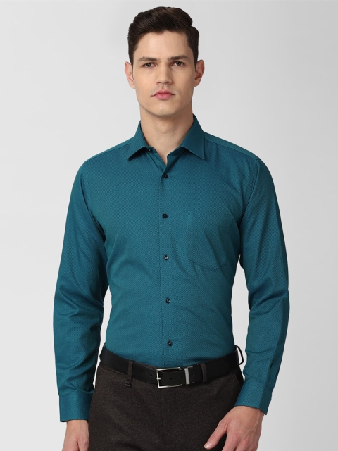 

Van Heusen Men Green Printed Pure Cotton Formal Shirt