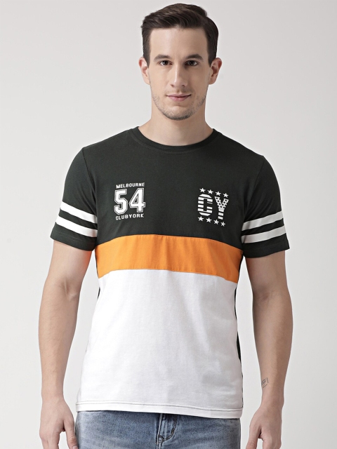 

Club York Men Black & White Typography Printed T-shirt