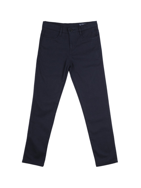 

Allen Solly Junior Boys Navy Blue Self Design Slim Fit Cotton Trousers