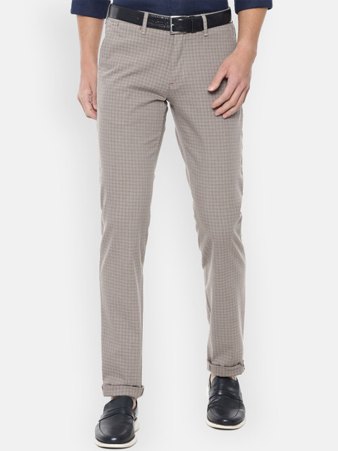 

Louis Philippe Sport Men Grey Checked Slim Fit Trousers