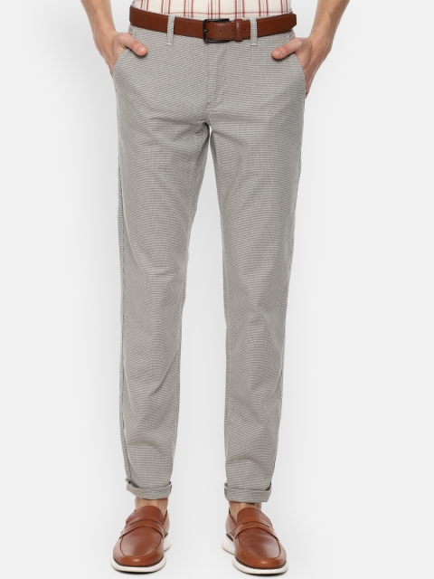 

Louis Philippe Sport Men Grey Textured Slim Fit Trousers