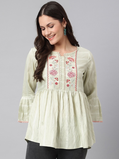 

Os Green Embellished Top