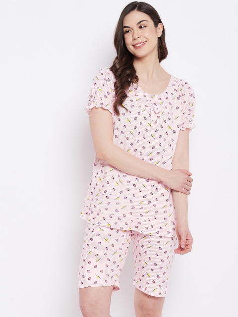 

Camey Women Pink Printed Night suit