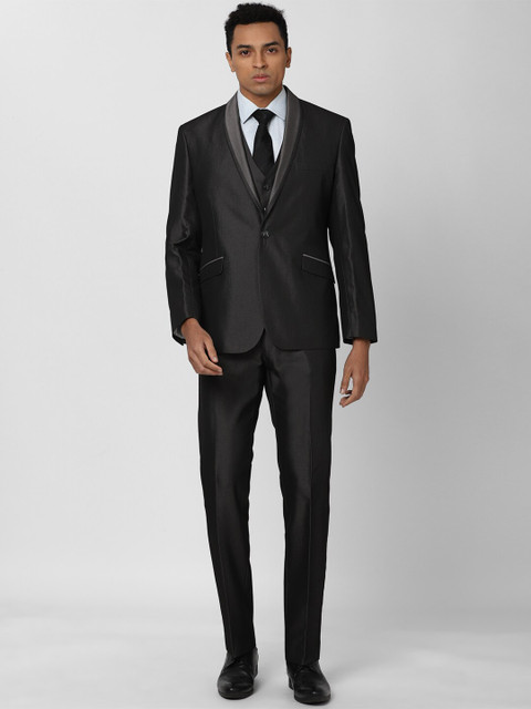 

Van Heusen Men Grey Self-Designed Slim-Fit Single-Breasted Formal Suit