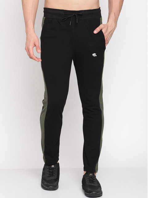 

Gallus Men Black & Olive Solid Cotton Track Pants