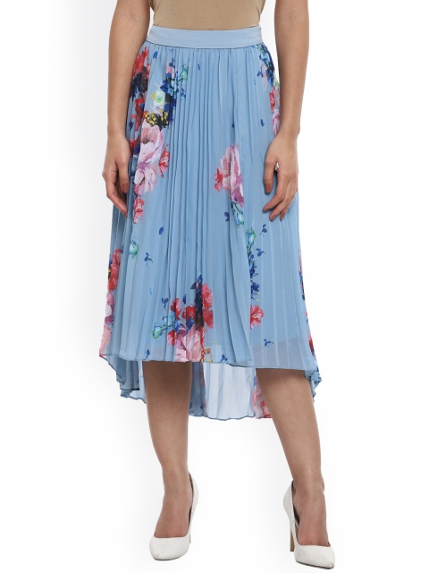 

Ted Baker Women Blue & Pink Floral Printed Midi Pleated Skirt
