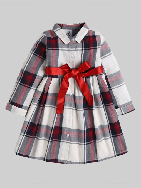 

The Magic Wand Girls Red & White Checked Shirt Dress