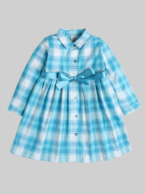 

The Magic Wand Blue & White Checked Shirt Dress