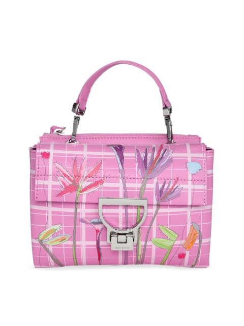 

Coccinelle Pink Leather Structured Handheld Bag