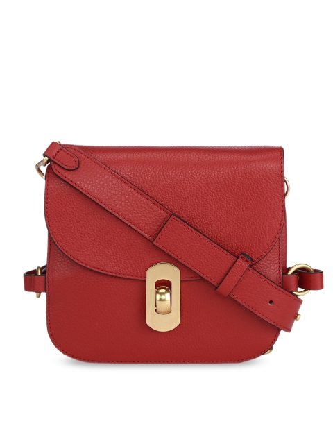 

Coccinelle Red Leather Structured Sling Bag