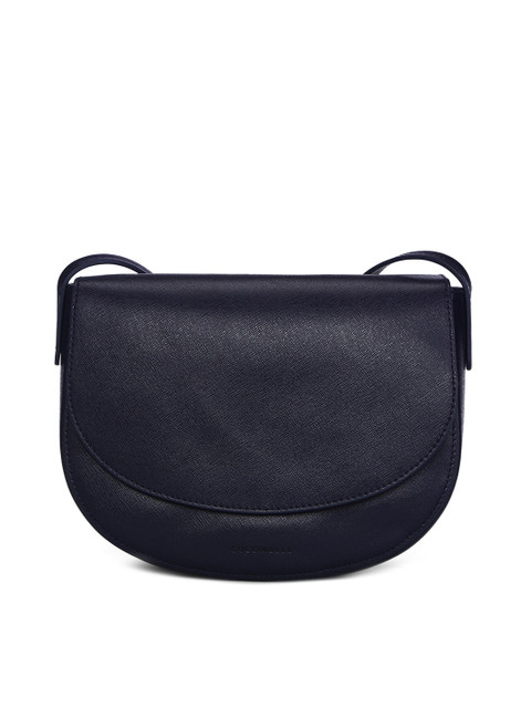 

Coccinelle Blue Leather Structured Sling Bag with Tasselled