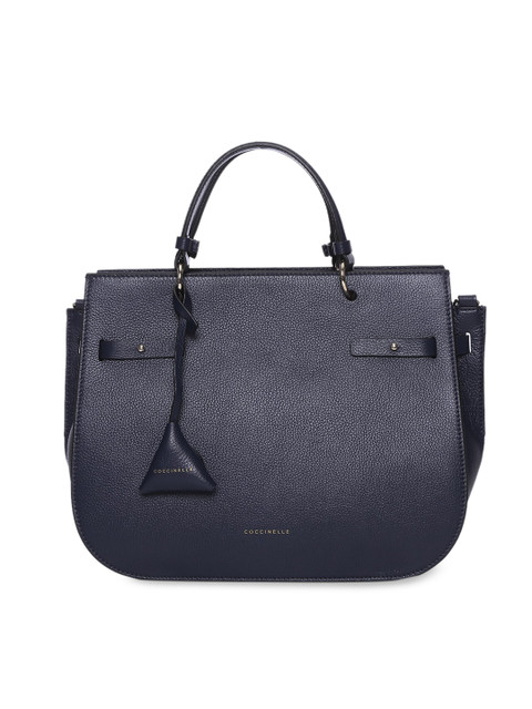 

Coccinelle Navy Blue Leather Shopper Handheld Bag with Tasselled