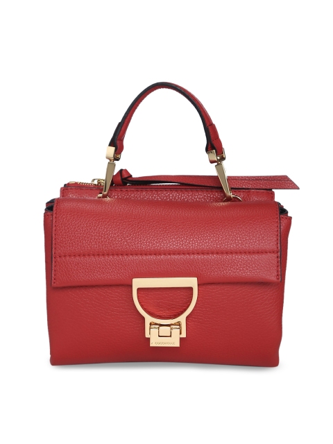 

Coccinelle Red Leather Structured Handheld Bag