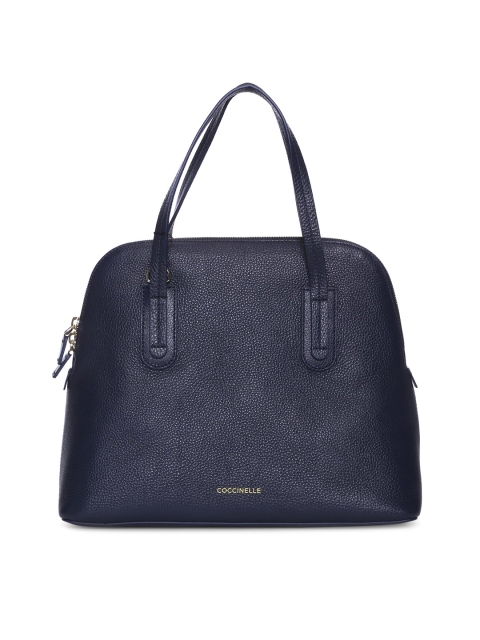 

Coccinelle Navy Blue Leather Structured Handheld Bag