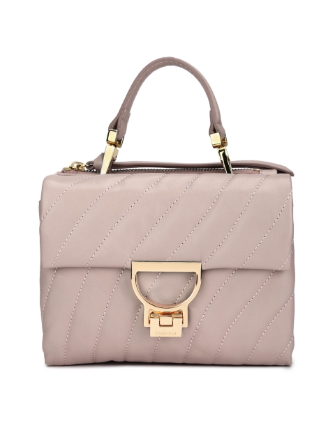 

Coccinelle Pink Textured Leather Structured Handheld Bag