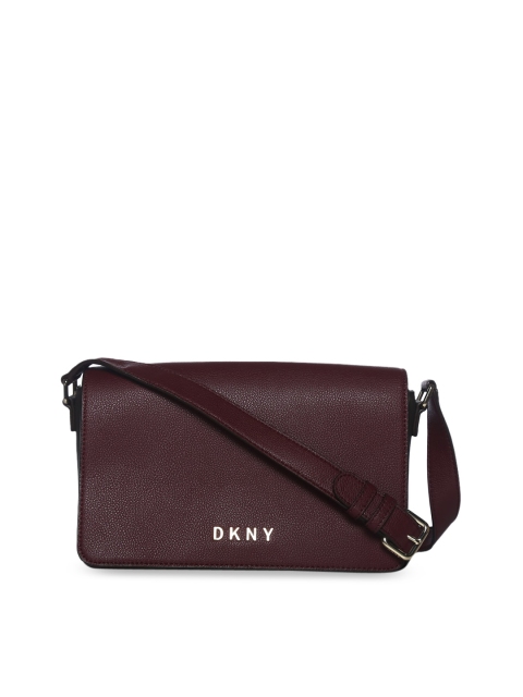 

DKNY Red Printed Leather Structured Sling Bag