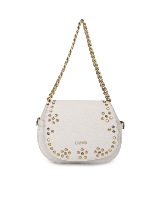 

LIU JO White Embellished Leather Shoulder Bag