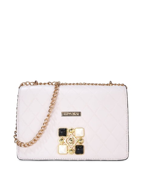 

Luvoksi White Structured Sling Bag with Quilted