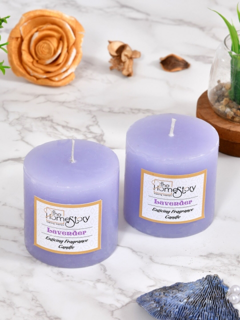 

Clasiko Set Of 2 Lavender Fragrance Candles, Purple